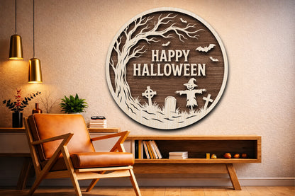 Happy Halloween Graveyard SVG