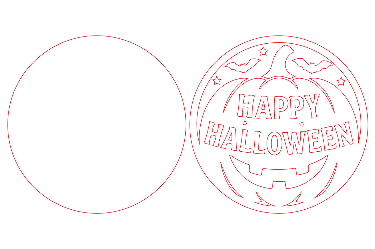 Happy Halloween Pumpkin Door Hanger SVG