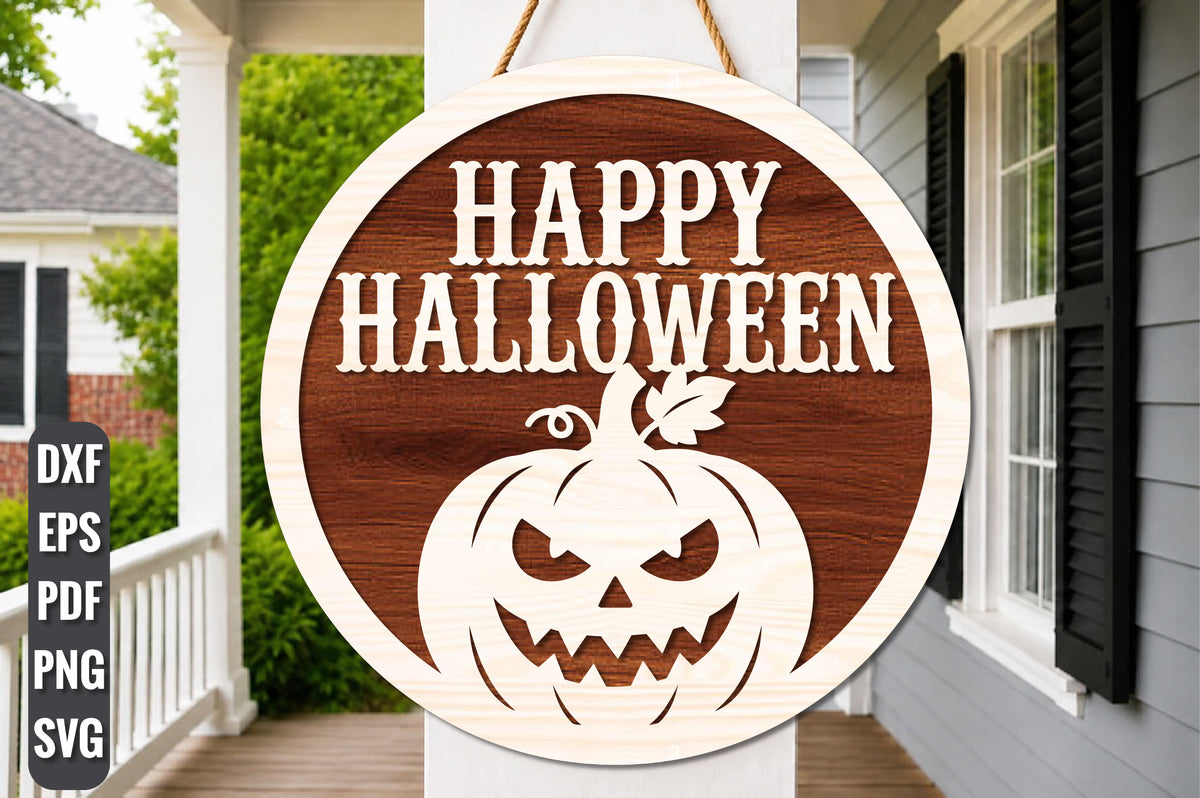 Halloween Pumpkin Sign SVG