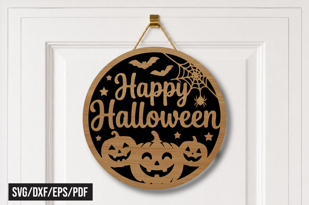 Happy Halloween Door Hanger SVG