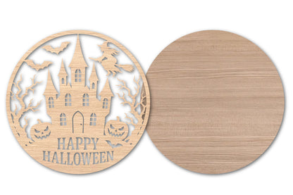 Happy Halloween Round Sign SVG
