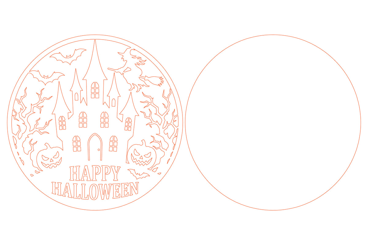 Happy Halloween Round Sign SVG