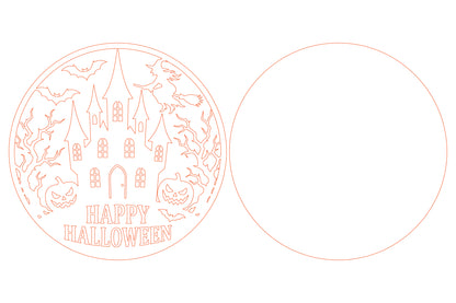 Happy Halloween Round Sign SVG