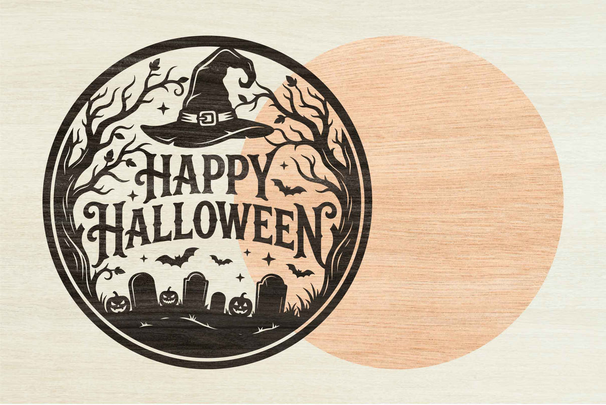 Happy Halloween Witch Laser Cut SVG