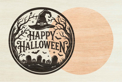 Happy Halloween Witch Laser Cut SVG
