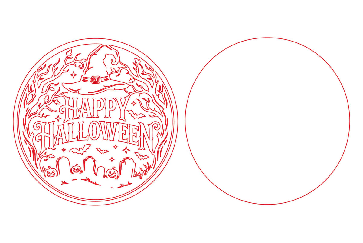 Happy Halloween Witch Laser Cut SVG