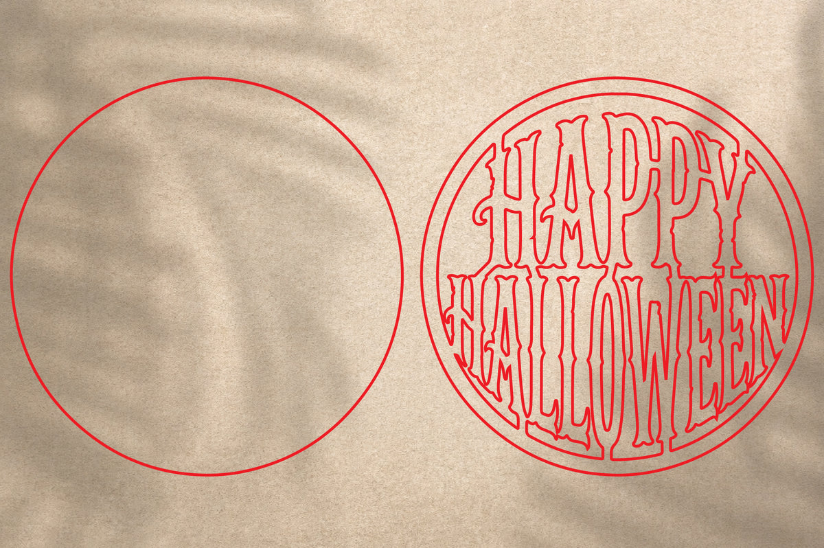 Happy Halloween Sign Laser Cut SVG | Spooky Halloween Text Ornament