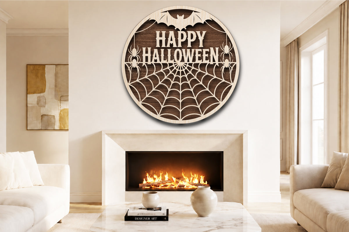 Happy Halloween Spider Web SVG