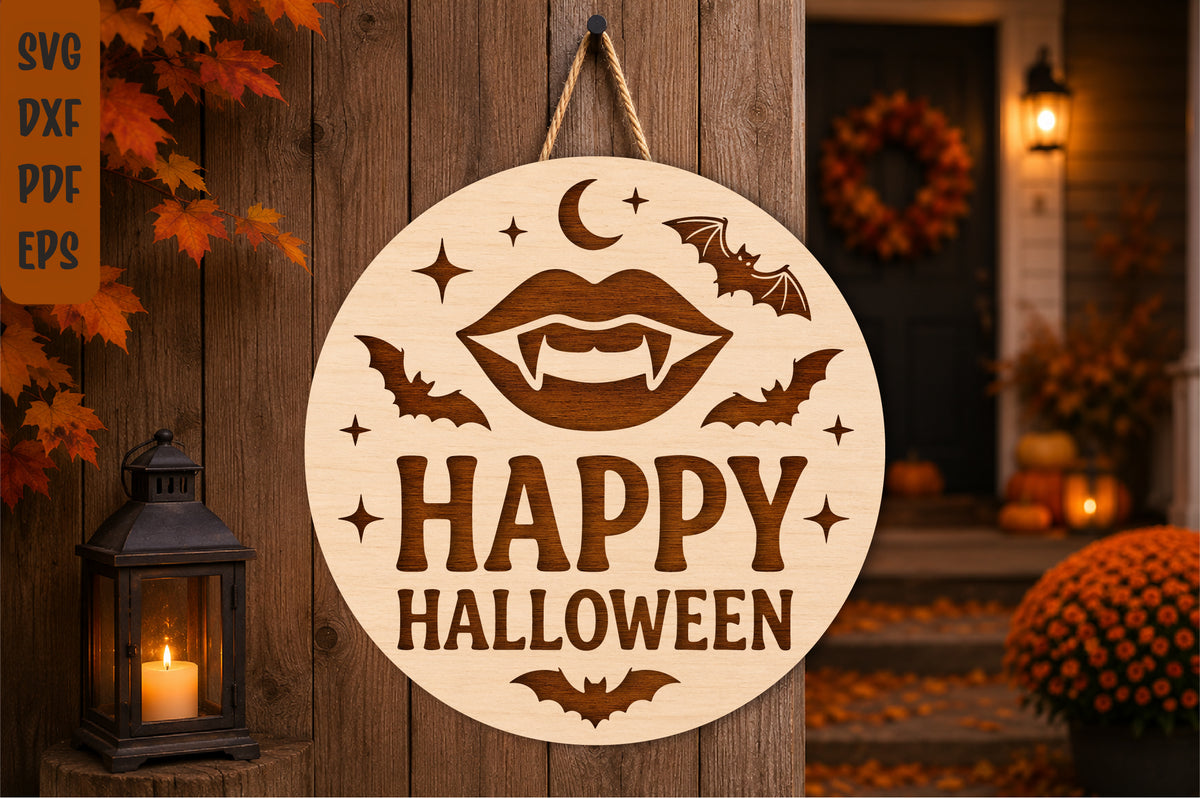 Happy Halloween Vampire Lips SVG