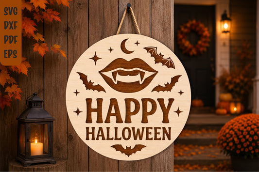 Happy Halloween Vampire Lips SVG