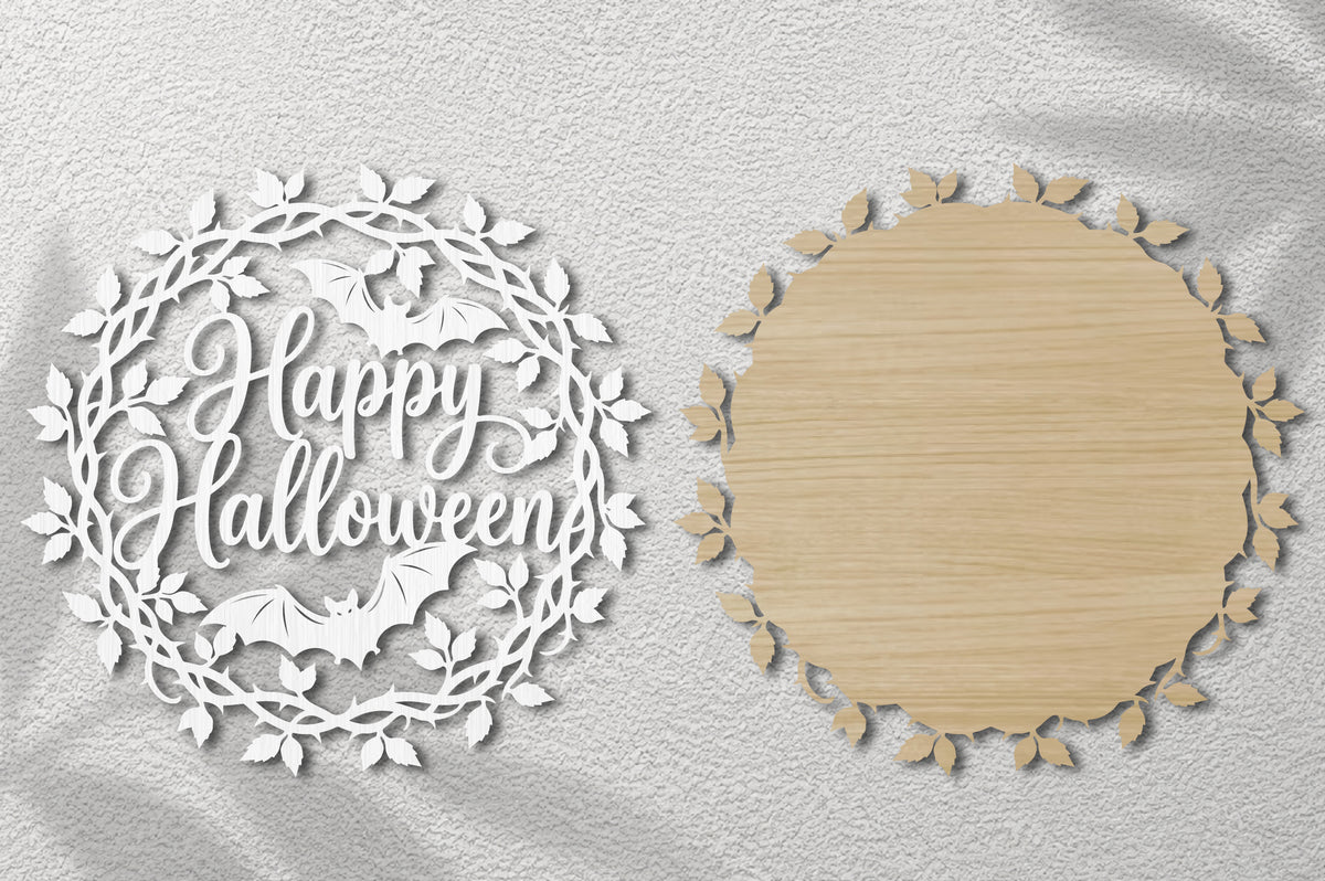 Happy Halloween Vine Wreath SVG