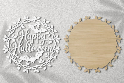 Happy Halloween Vine Wreath SVG