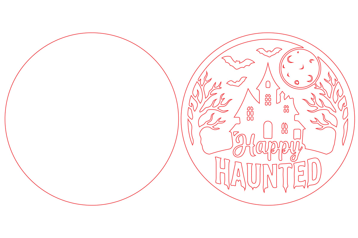 Happy Haunted House Door Hanger SVG