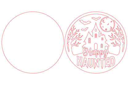 Happy Haunted House Door Hanger SVG