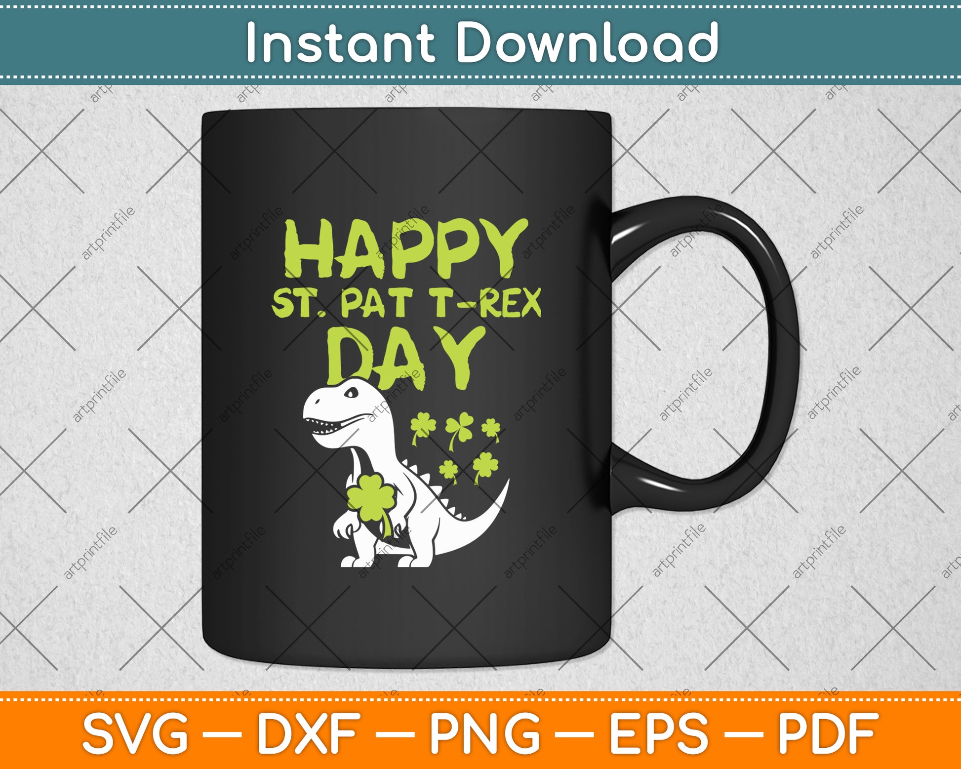 Happy St Pat Rex Day Dinosaur St Patricks Day Svg Digital Cutting File
