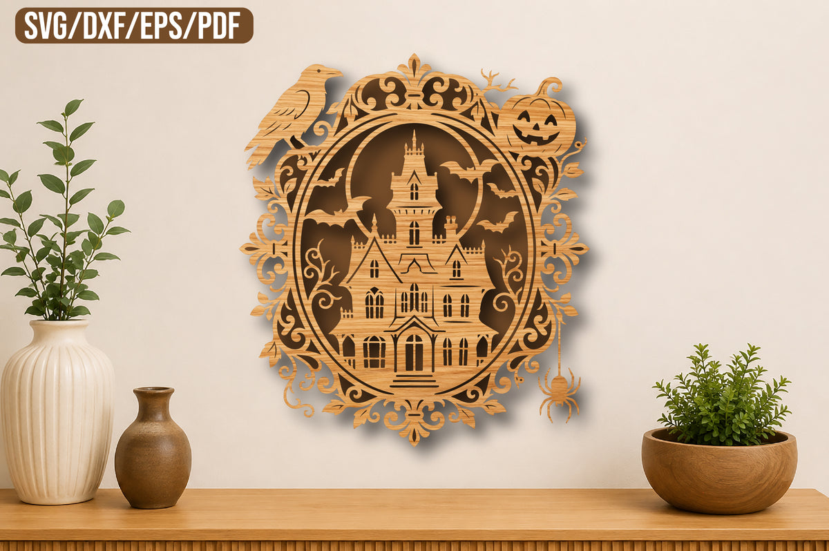 Haunted Castle Halloween Laser Cut SVG