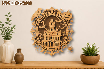 Haunted Castle Halloween Laser Cut SVG
