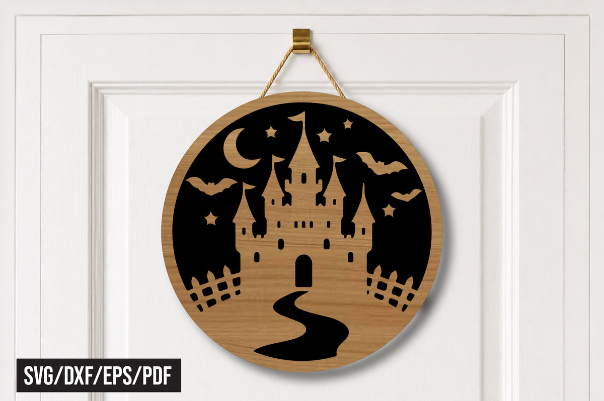 Haunted Castle Door Hanger SVG