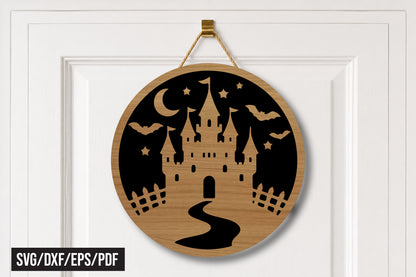 Haunted Castle Door Hanger SVG