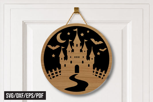 Haunted Castle Door Hanger SVG