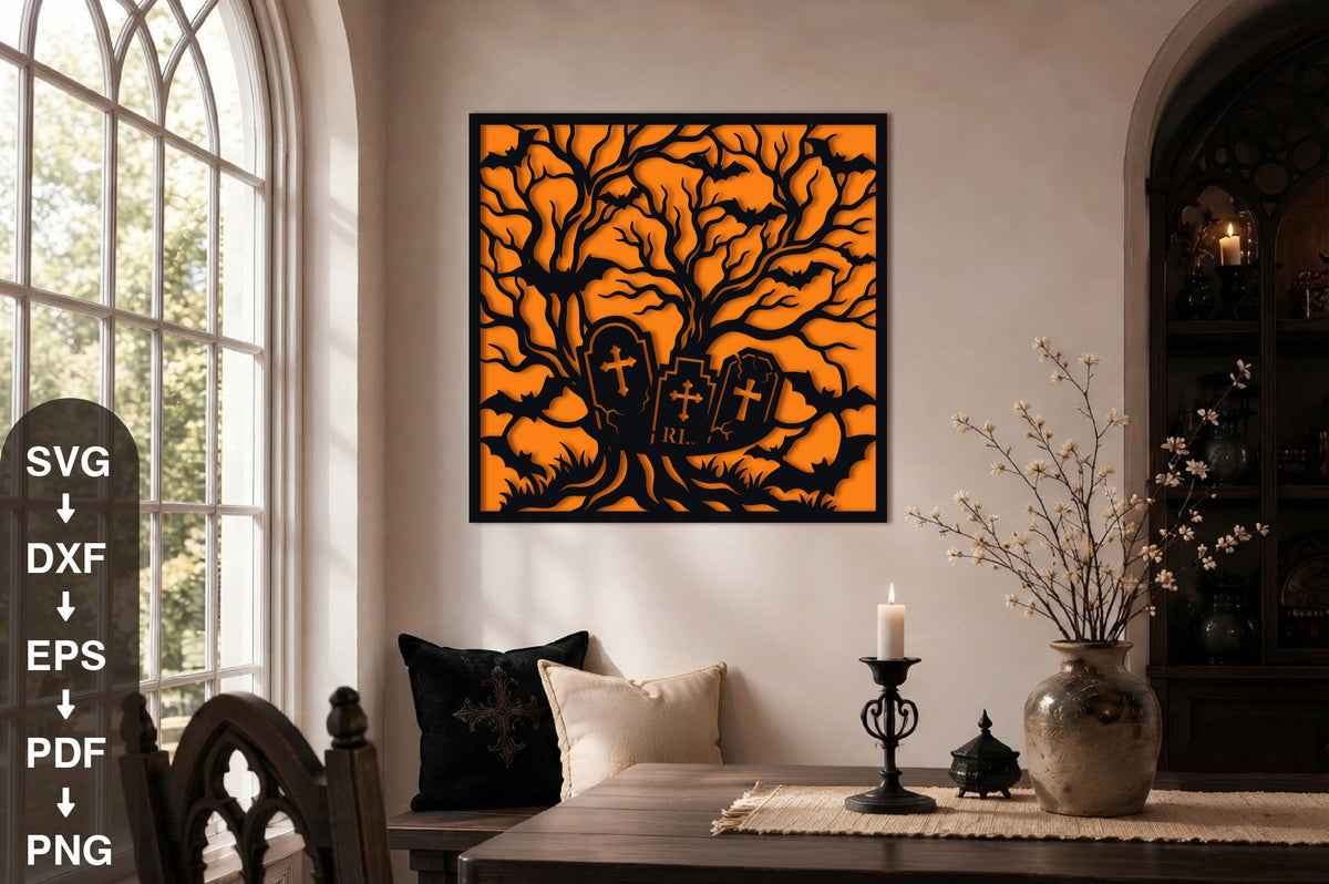 Haunted Graveyard Tree SVG