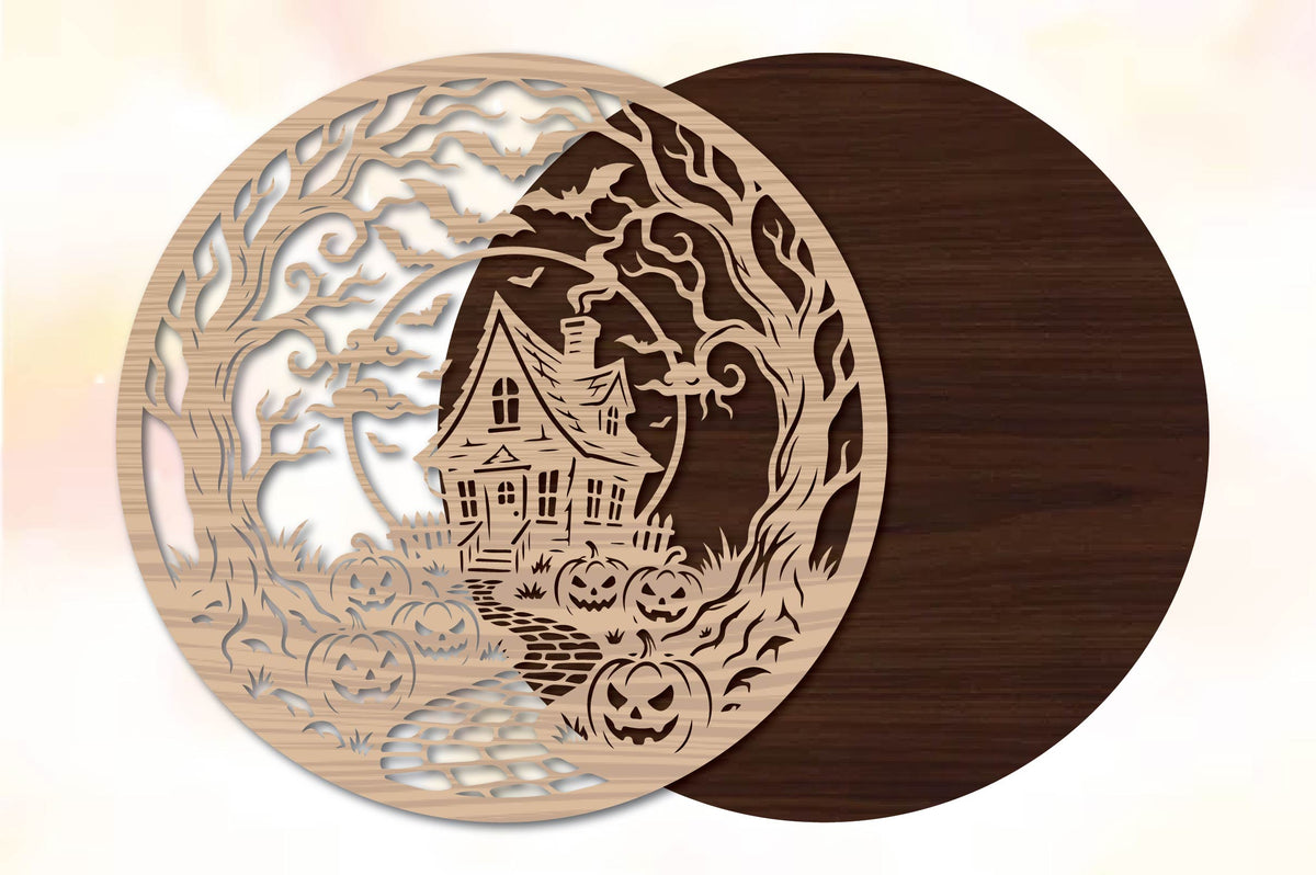 Haunted House Halloween Laser Cut SVG