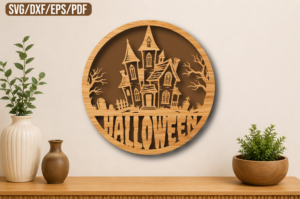 Haunted House Halloween Laser Cut SVG