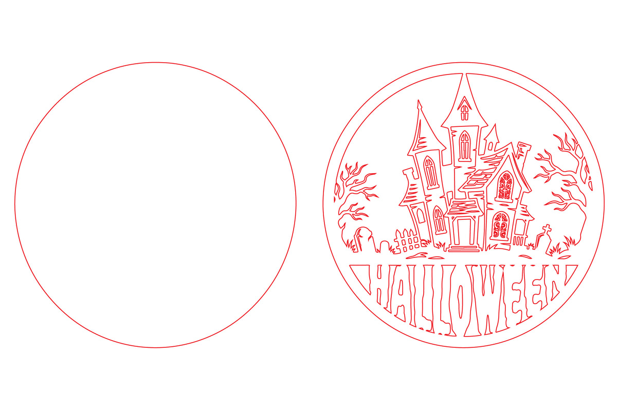 Haunted House Halloween Laser Cut SVG