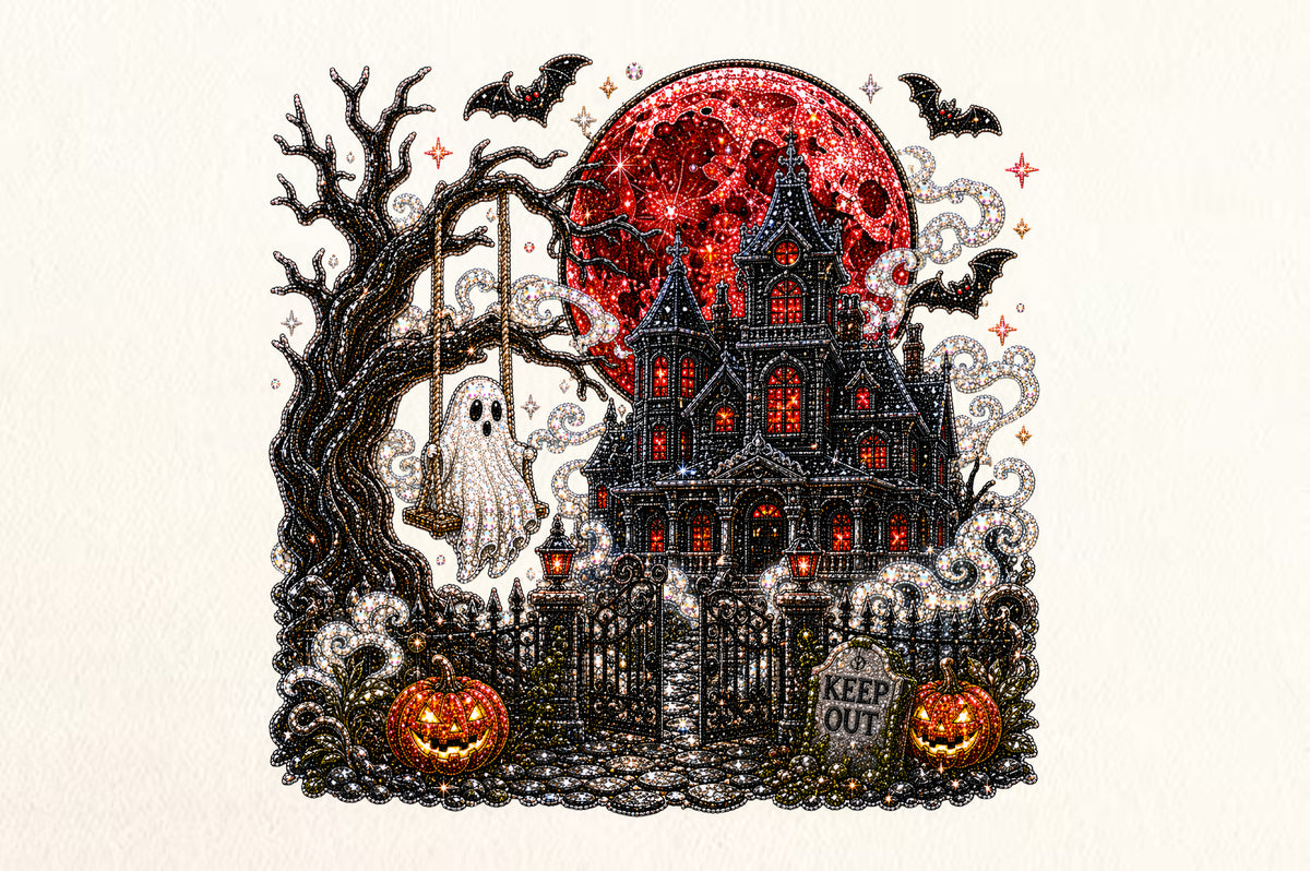 Haunted Halloween House PNG