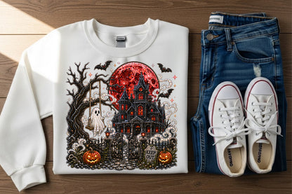 Haunted Halloween House PNG