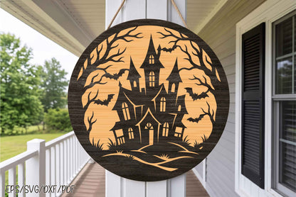 Haunted House Laser Cut SVG