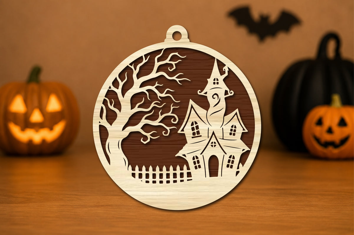 Haunted House Ornament Laser Cut SVG