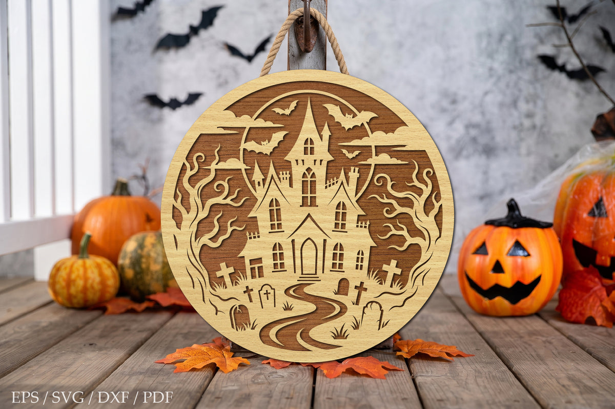 Haunted Mansion Halloween Door Hanger SVG
