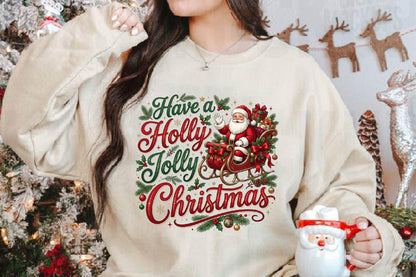 Have a Holly Jolly Christmas PNG, Santa Claus Christmas Sublimation Design, Holiday Shirt PNG, Christmas Gift Design