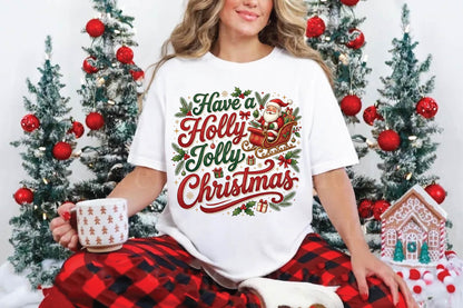 Have a Holly Jolly Christmas PNG, Santa Sleigh Christmas Sublimation Design, Holiday Shirt PNG, Festive Christmas Gift