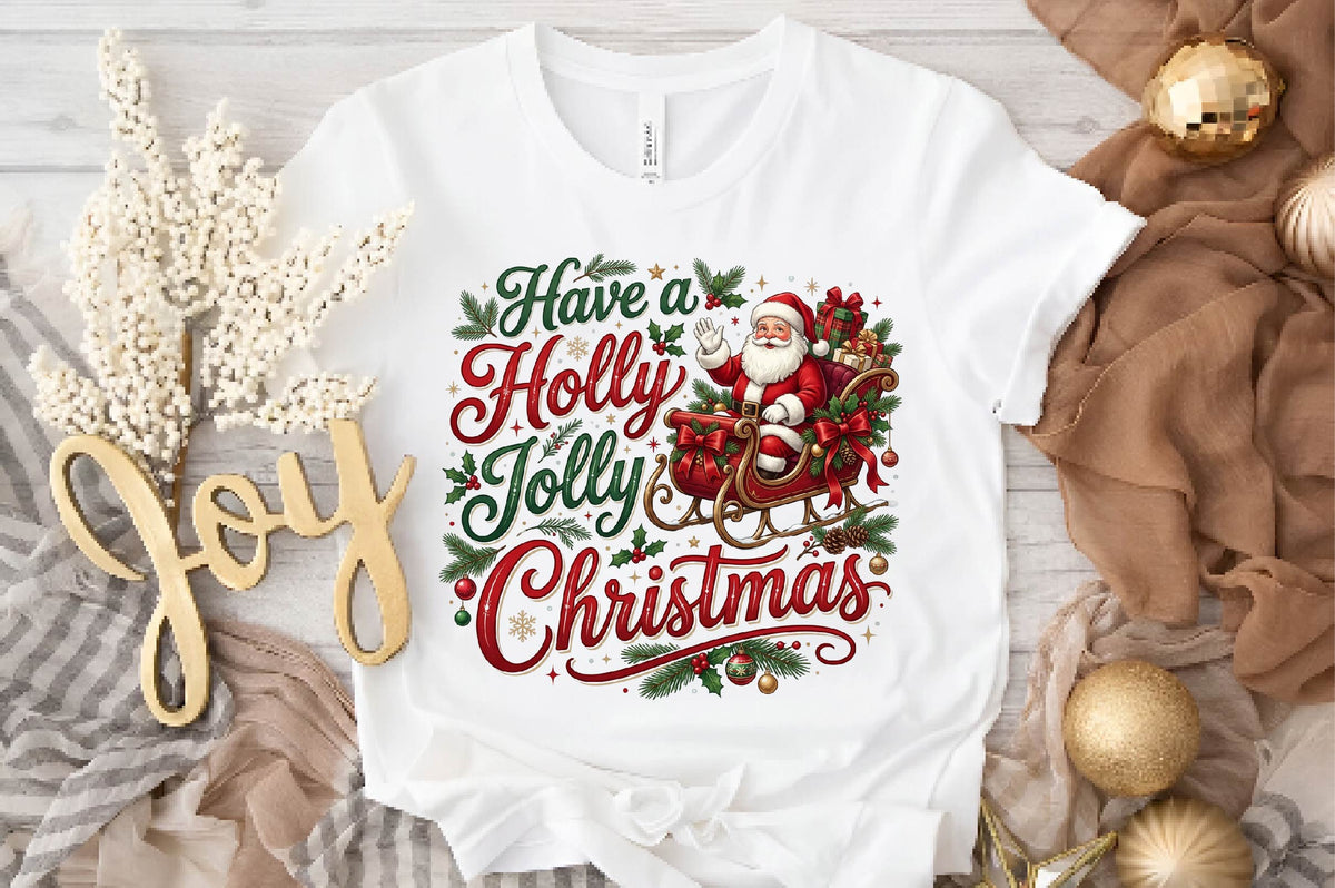 Have a Holly Jolly Christmas PNG, Santa Claus Christmas Sublimation Design, Holiday Shirt PNG, Christmas Gift Design