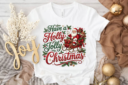 Have a Holly Jolly Christmas PNG, Santa Claus Christmas Sublimation Design, Holiday Shirt PNG, Christmas Gift Design