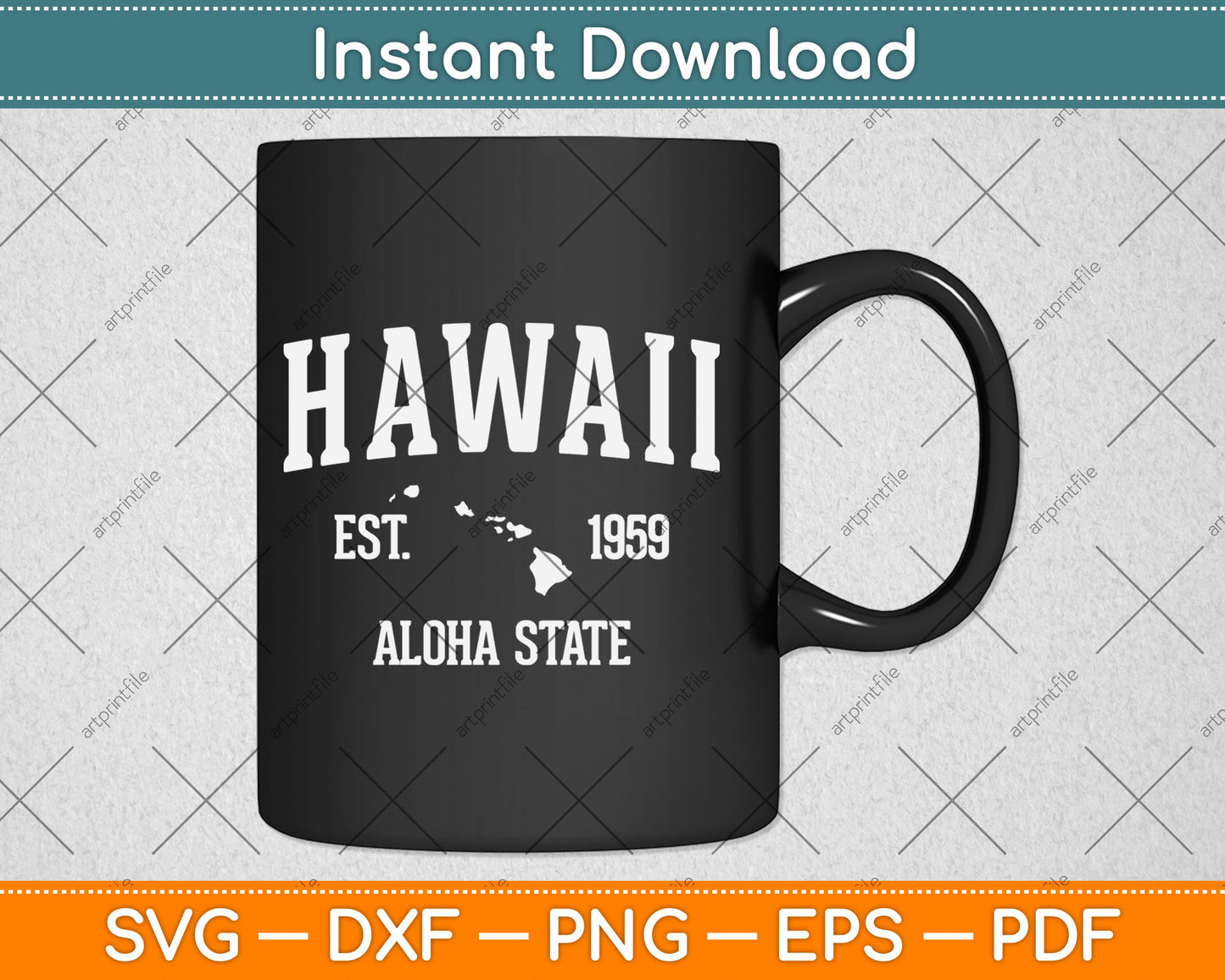 Hawaii Gift Vintage Sports Design Hawaiian Islands Svg Digital Cutting File