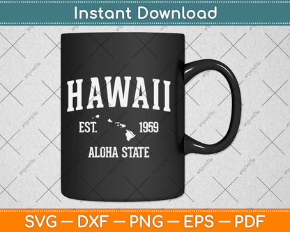 Hawaii Gift Vintage Sports Design Hawaiian Islands Svg Digital Cutting File