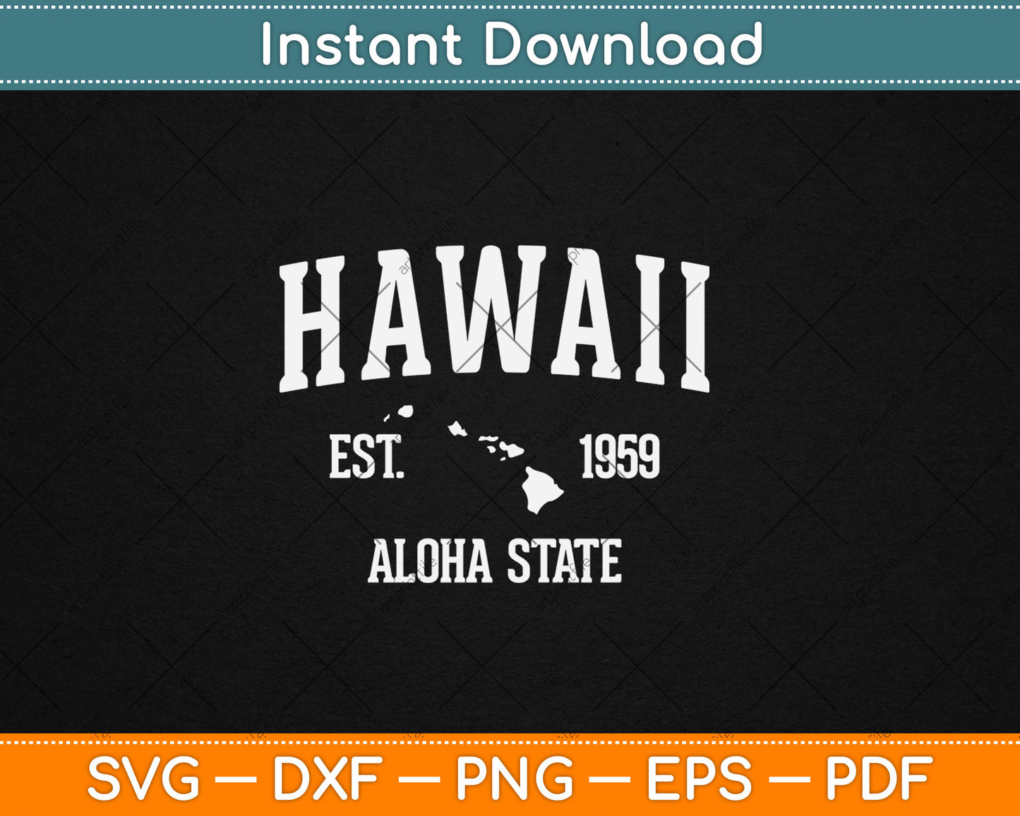 Hawaii Gift Vintage Sports Design Hawaiian Islands Svg Digital Cutting File