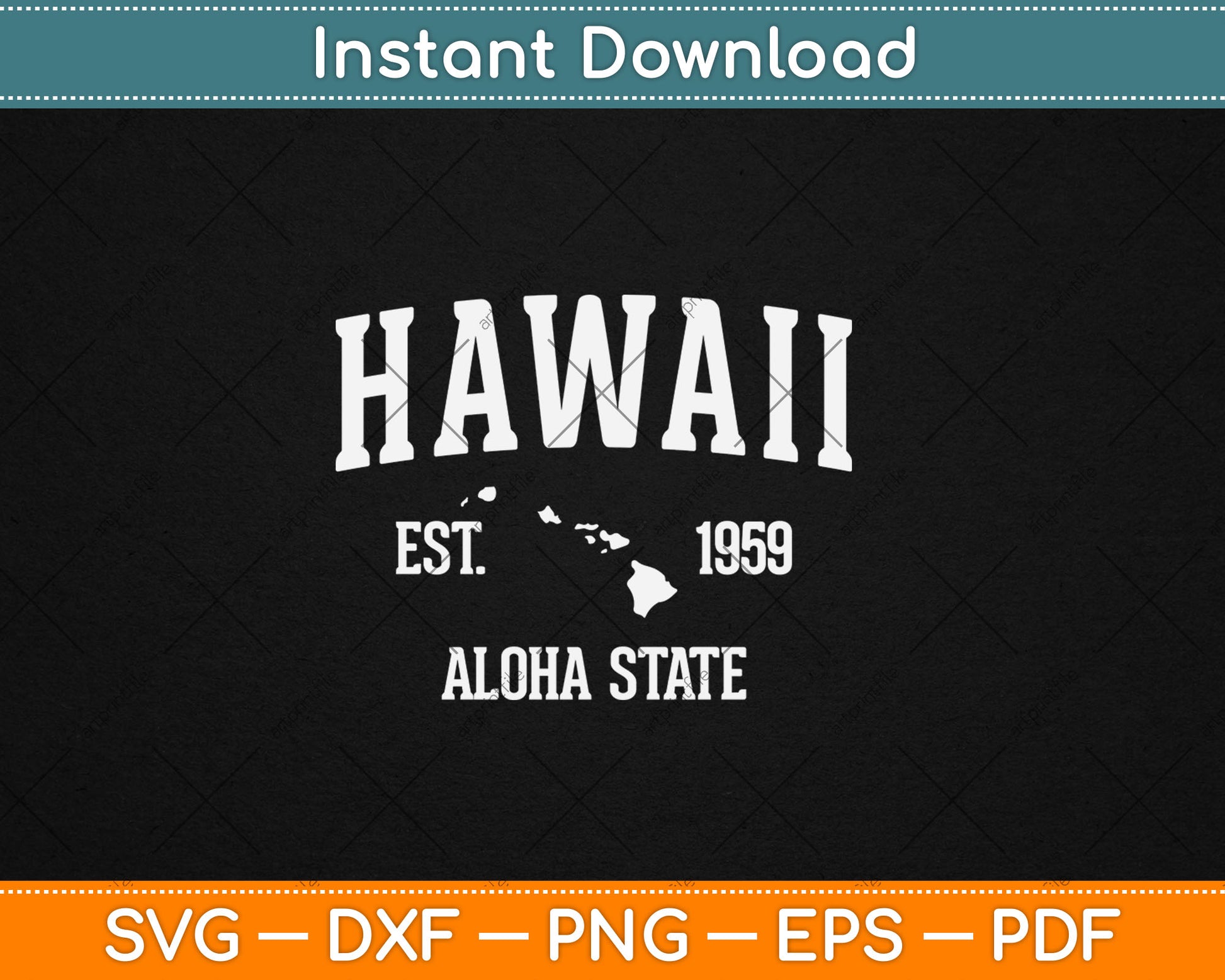 Hawaii Gift Vintage Sports Design Hawaiian Islands Svg Digital Cutting File