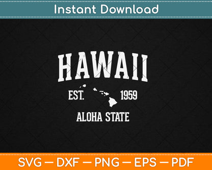 Hawaii Gift Vintage Sports Design Hawaiian Islands Svg Digital Cutting File