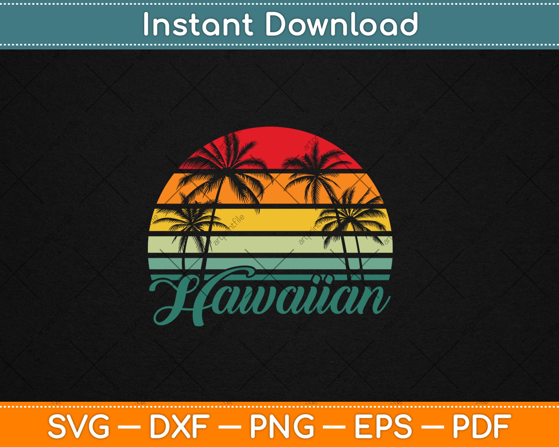 Hawaiian Island Tropical Hawaii Design Vacation Souvenir Svg Digital Cutting File