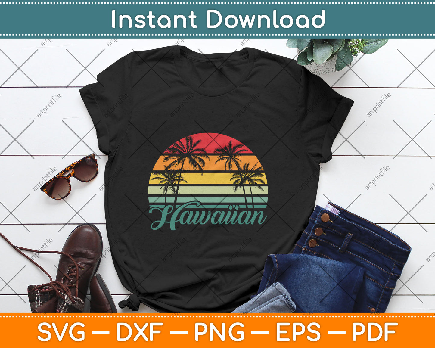 Hawaiian Island Tropical Hawaii Design Vacation Souvenir Svg Digital Cutting File