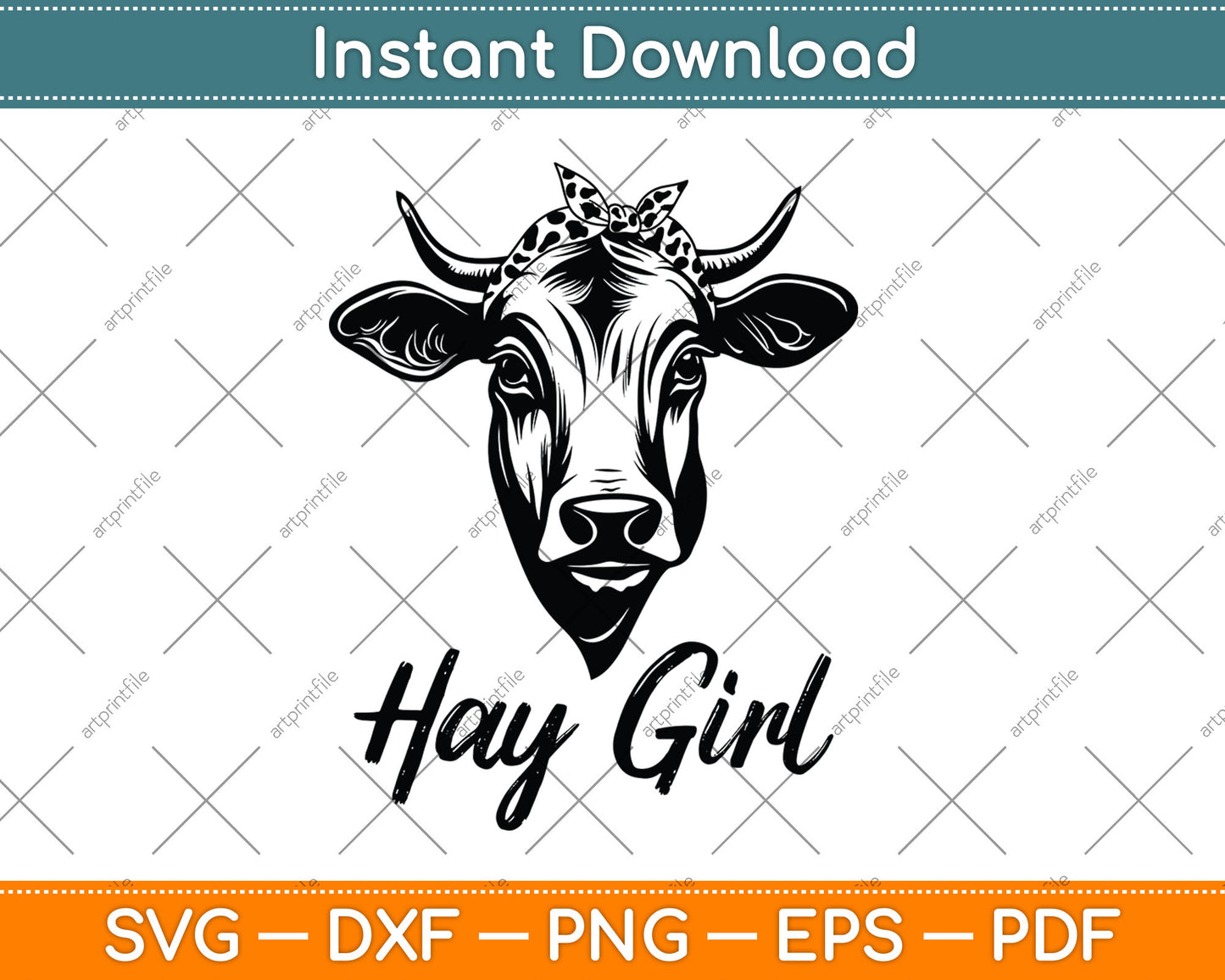 Hay Girl Farmer Funny Cattle Cow Farm Lovers Svg Digital Cutting File