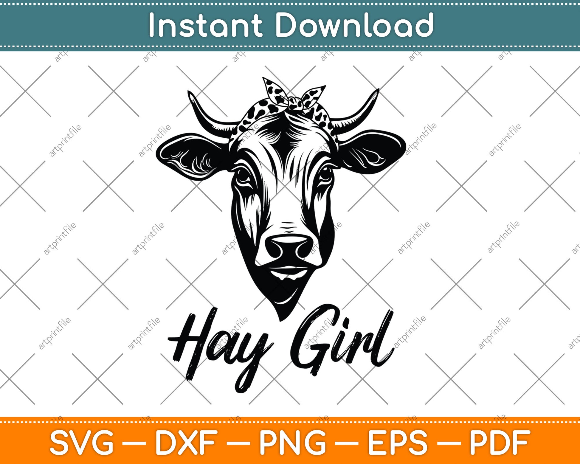 Hay Girl Farmer Funny Cattle Cow Farm Lovers Svg Digital Cutting File
