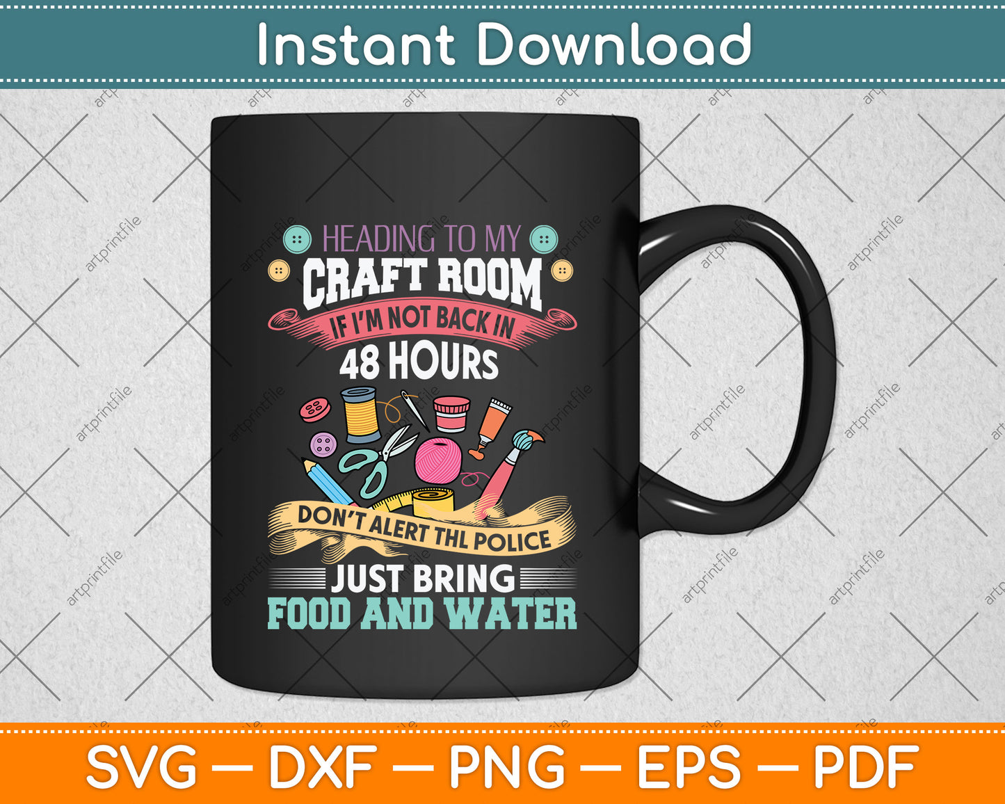 Heading To My Craft Room Scrapbooking Crafty Funny Svg Png Dxf Digital Cutting File