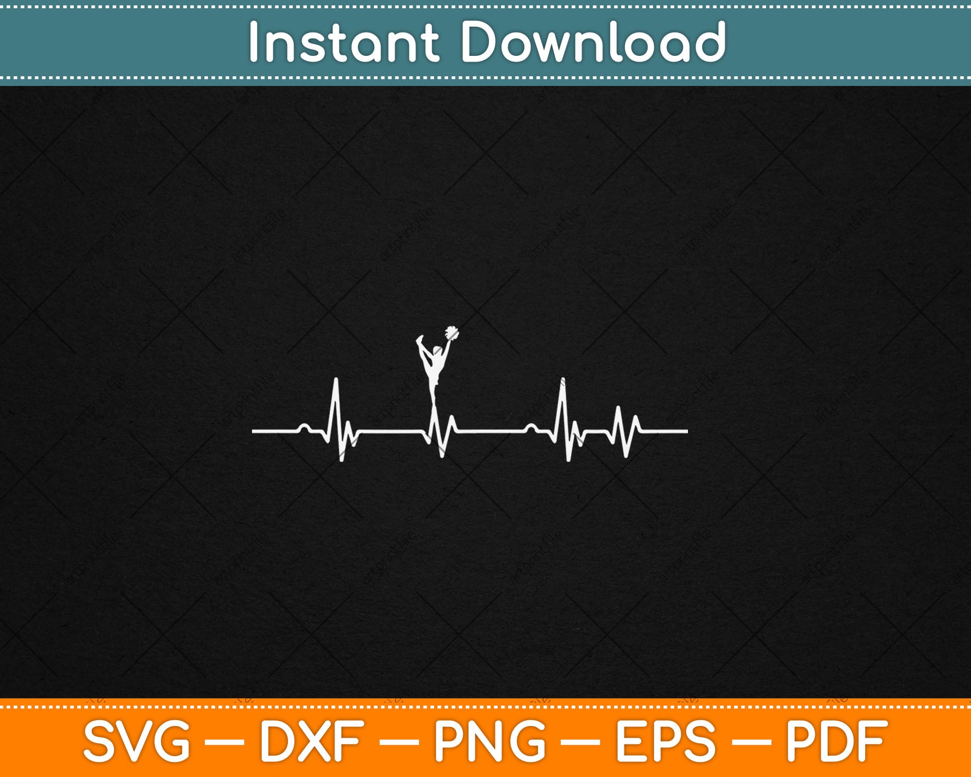 Heartbeat Funny Cheerleader Girls Svg Digital Cutting File