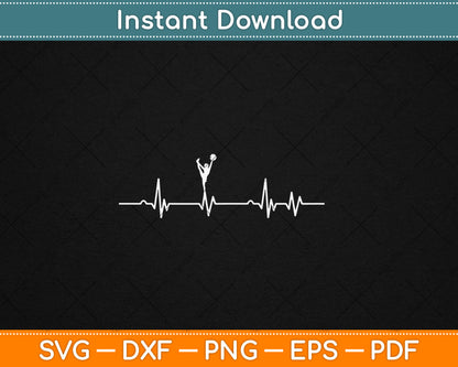 Heartbeat Funny Cheerleader Girls Svg Digital Cutting File