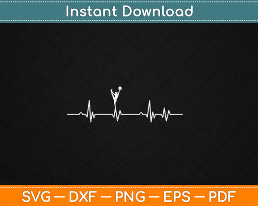 Heartbeat Funny Cheerleader Girls Svg Digital Cutting File